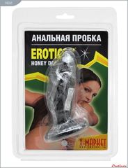 Чёрная анальная пробка-фаллос - 13 см. - 