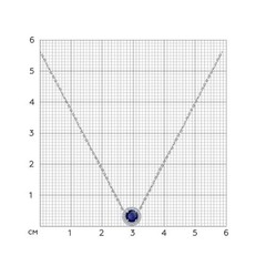 2070009 - Колье из белого золота 585 пр с подвеской с бриллиантами и сапфиром