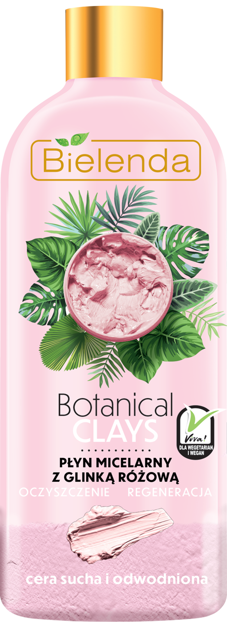 BIELENDA BOTANICAL CLAYS веганская мицеллярная вода с розовой глиной 500 мл (*6)