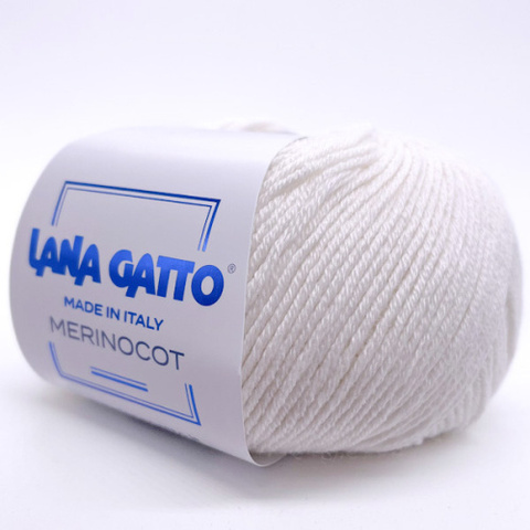 Пряжа Lana Gatto Merinocot 10001 белый (уп.10 мотков)