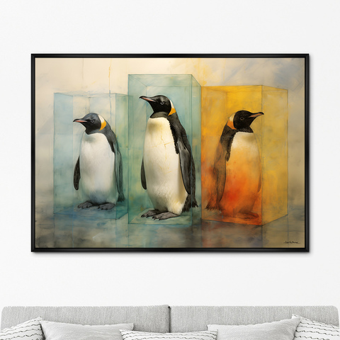 ArtNoMore - Репродукция картины на холсте Cocktail Penguins, 2024г.