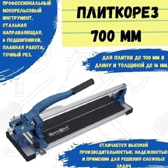 46-0-670 Плиткорез монорельсовый, 700 х 16 мм, ролик 22 х 10,5 х 2 мм, каретка 6 подшипников (РемоКолор)