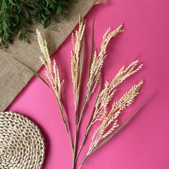 Колосья пшеницы, искусственная зелень, цвет светлый-кремовый, ветка 80 см, 1 ветка
