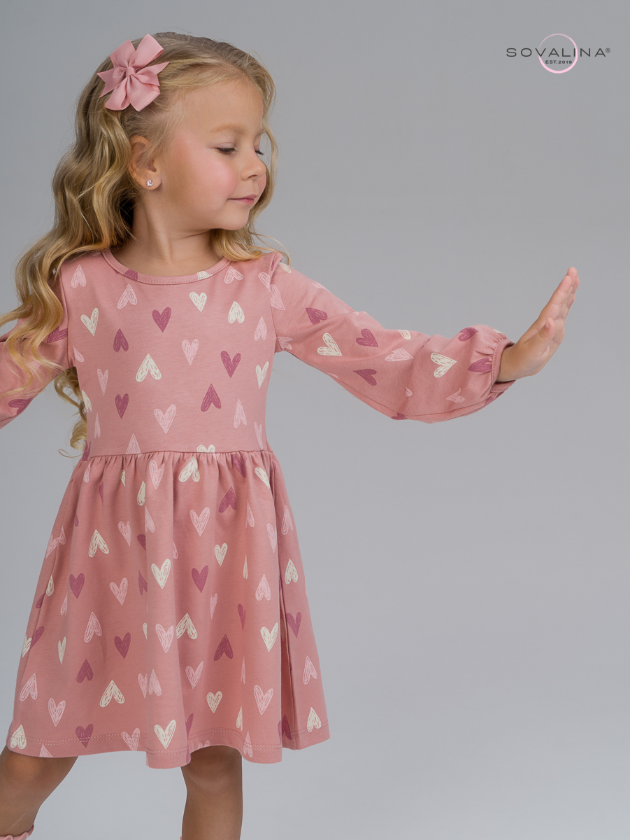 Платье Моана сердца на пудре