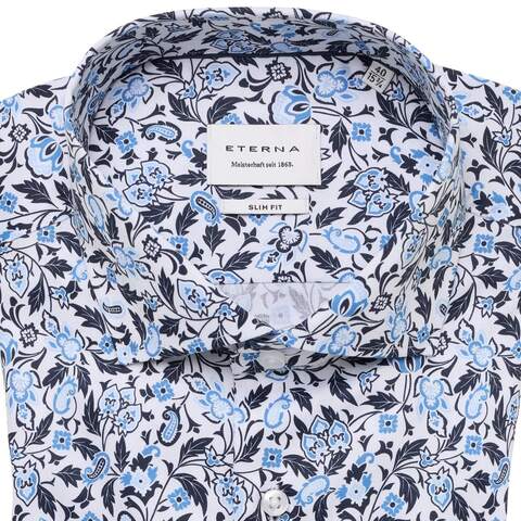 Сорочка мужская Eterna Slim Fit 1070-F182-17 с растительным принтом