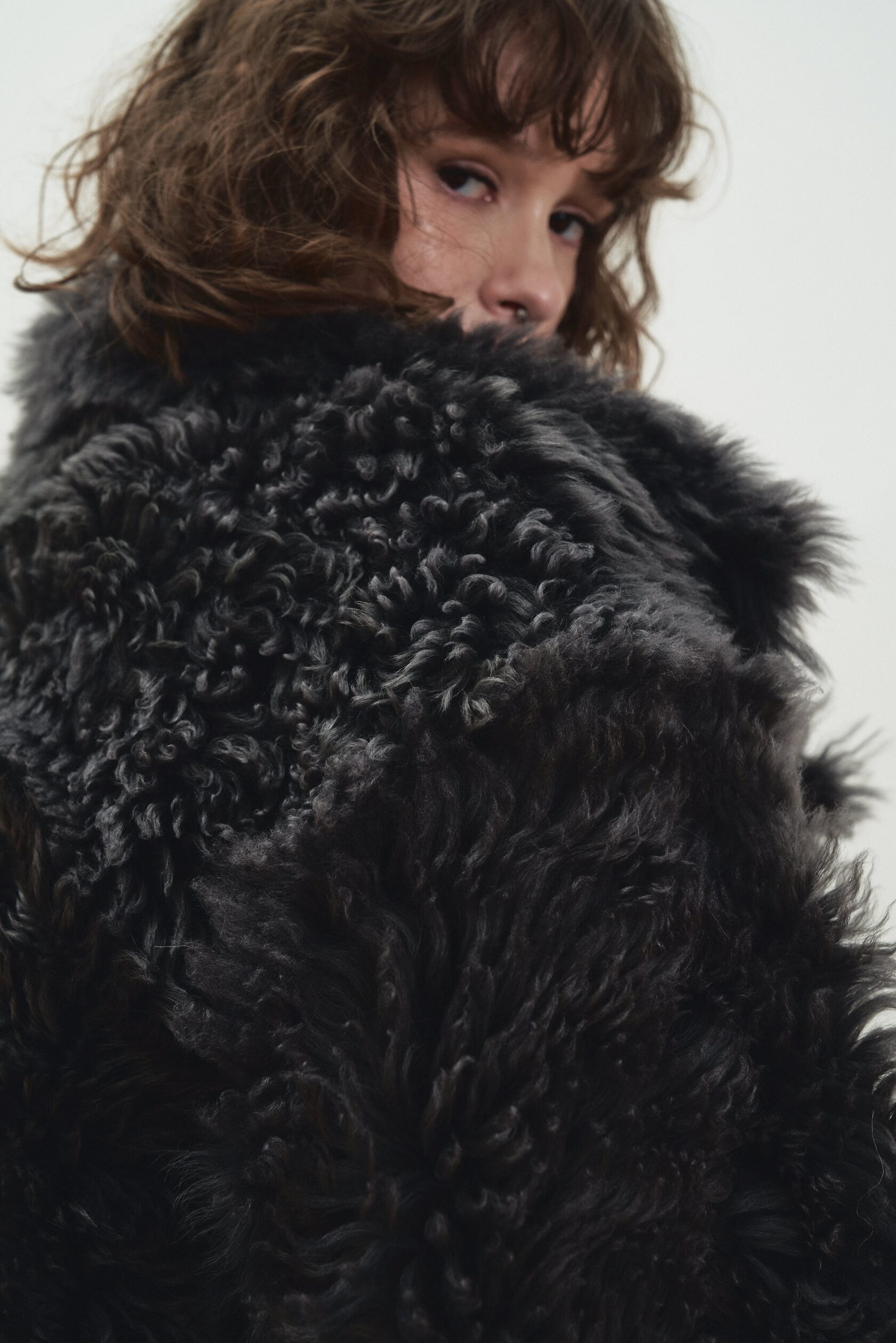 Двусторонняя шубка Grey, Серая