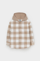 рубашка  для мальчика  КР 302681/темно-бежевый,клетка виши к534