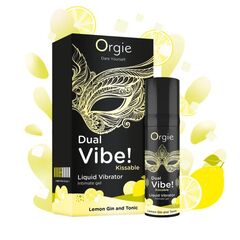 Съедобный гель с вибрацией Orgie DUAL VIBE! со вкусом коктейля LEMON GIN AND TONIC 15мл