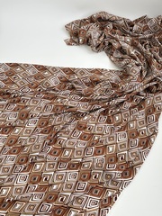 Вискоза штапель Коричневый ромб