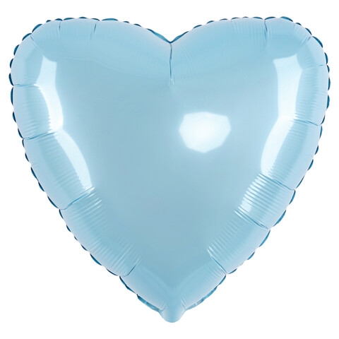 Шар сердце, голубой, макарунс, 45 см