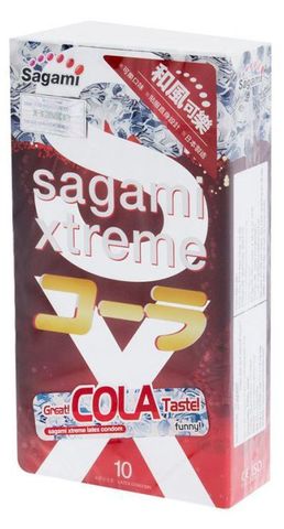 Ароматизированные презервативы Sagami Xtreme Cola - 10 шт. - Sagami Sagami Xtreme Sagami Xtreme Cola №10