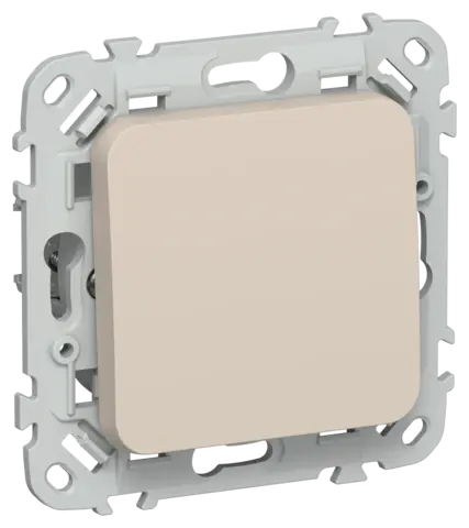 FLITE Выключ. 1-кл. кноп. 10А ВС11-2-0-ФлЛ льн. IEK