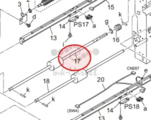 Передаточный ролик Conveyance Roller /Lower для PRO 1051, PRO 1200 - A0G6700200 Konica Minolta