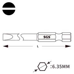 Бита шлицевая SL3,5x0,6 х50мм S2 1шт SGS 6350-SL3.5