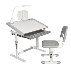 Комплект растущей детской мебели Fundesk Littonia парта + стул + выдвижной ящик + подставка + лампа