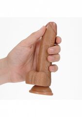 Телесный фаллоимитатор Curved Realistic Dildo Balls Suction Cup 7 - 17 см. - 