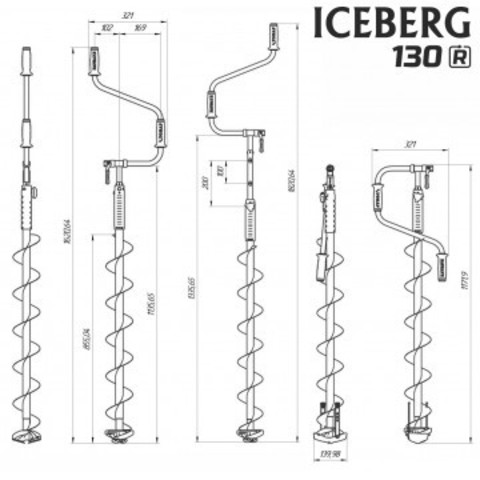 Ледобур ICEBERG-EURO 130(R)-1300 v3.0 (правое вращение)