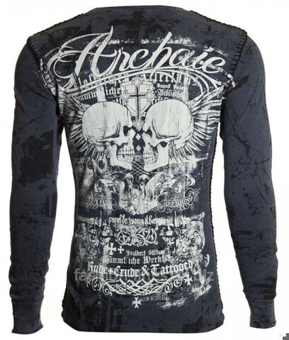 Archaic | Пуловер мужской CRUDE Charcoal AM1613C от Affliction спина