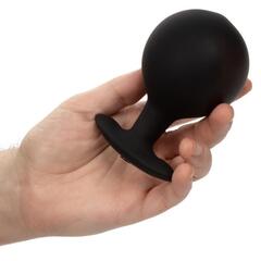 Черная расширяющаяся анальная пробка Weighted Silicone Inflatable Plug Large - 8,25 см. - 