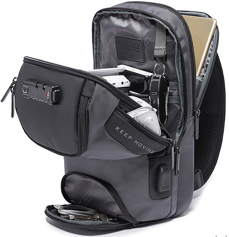 Картинка рюкзак однолямочный Bange BG-7082 Grey - 14