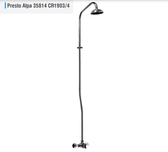 Presto Alpa 35814 CR1903/4 Порционно нажимной душевой комплект со смесителем, жесткой стойкой и лейкой фото