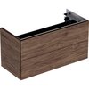 Шкафчик для раковины Geberit ONE, с двумя выдвижными ящиками: B=89.5см, H=46.5см, T=39.5см, Черный орех / Натуральный шпон