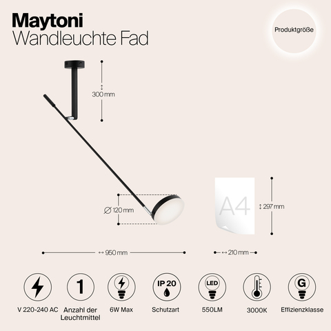 Настенный светильник Maytoni Fad MOD070WL-L6B3K