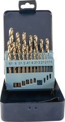 Thorvik TDBS19K5 Набор спиральных сверл по металлу HSS Co в металлическом кейсе, d1.0-10.0 мм, 19 предметов 52898
