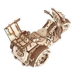 Мотоцикл Трайк (EWA) - Деревянный конструктор, сборная механическая модель, 3D пазл