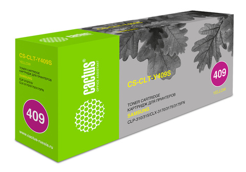 Картридж лазерный Cactus CS-CLT-Y409S CLT-Y409S желтый (1000стр.) для Samsung CLP-310, 315, CLX-3170, 3175, 3175FN