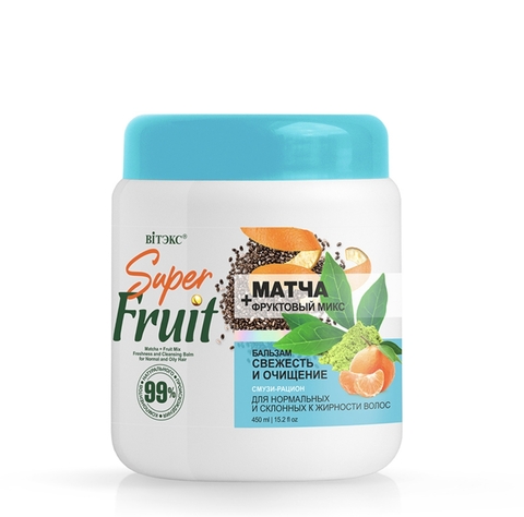 SuperFRUIT Бальзам для волос Матча + фруктовый микс Свежесть и очищение 450мл Витекс