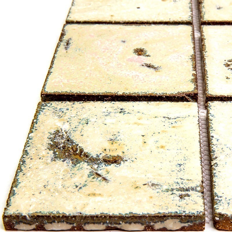 Rust-41-9 Крупная испанская керамическая мозаика Gaudi Rustico бежевый светлый квадрат