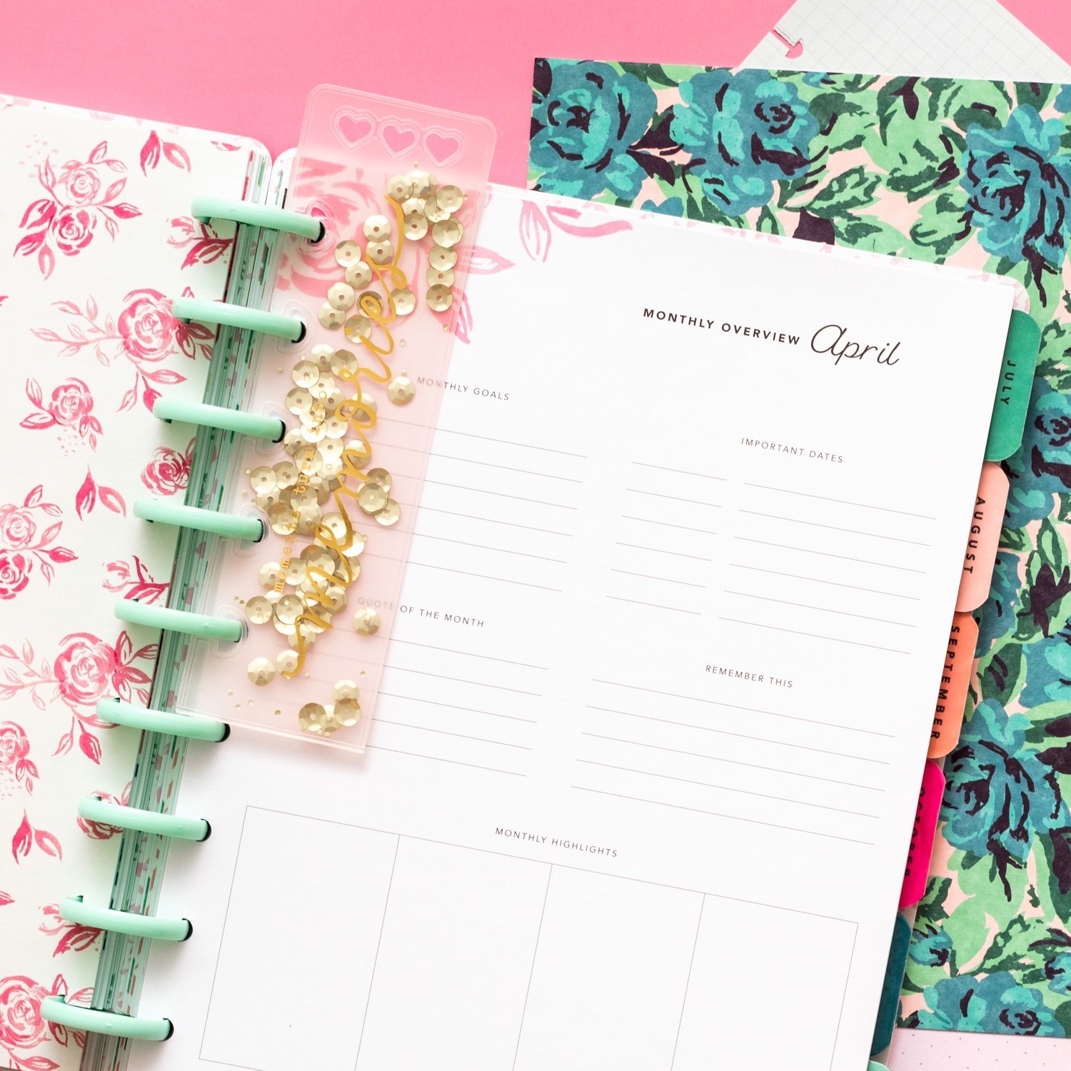Планер на дисках, не датирован. Maggie Holmes Day-To-Day Undated 12 Month Planner- Blossom
