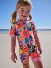 Купальник слитный на молнии для девочки Next AB7-034, Ярко-розовый