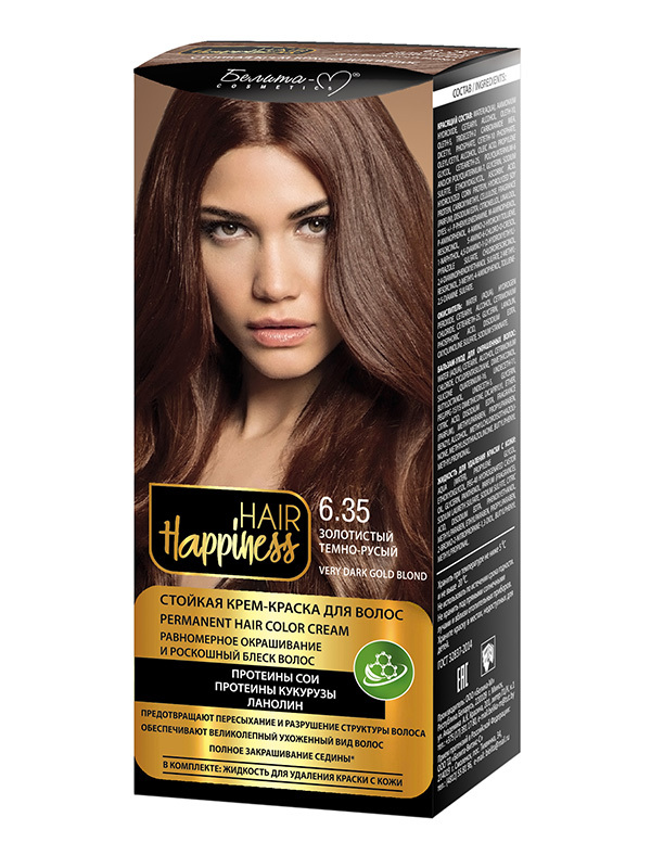 Белита М Hair Happiness Крем-краска для волос аммиачная 6.35 золотистый темно-русый