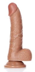 Телесный фаллоимитатор Curved Realistic Dildo Balls Suction Cup 7 - 17 см. - 