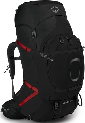 Картинка рюкзак туристический Osprey Aether Plus 85 Black - 1