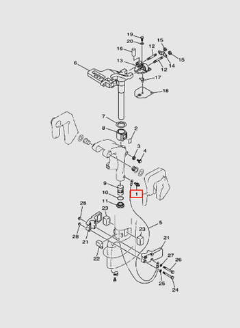 Штуцер M6 кронштейна лодочного мотора T15, OTH 9,9 SEA-PRO