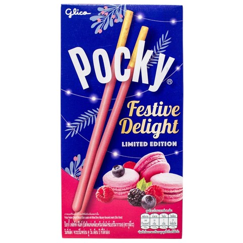 Бисквитные палочки Pocky со вкусом ягодных макарон Festive Delight, 21 гр