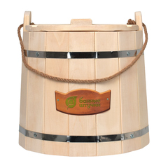 Ведро 15 л с крышкой, «С лёгким паром», липа, 