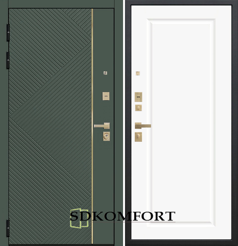 Белый матовый-золото