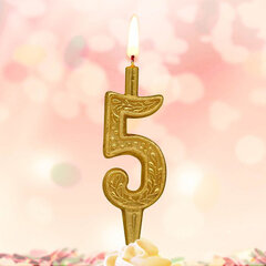 Свеча-цифра тортовая Золотой узор 