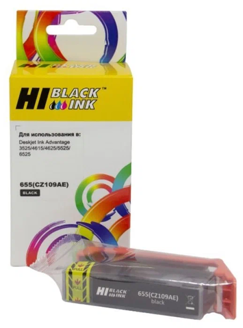 Картридж Hi-Black (HB-CZ109AE) для HP DJ Ink Advantage 3525/5525, №655XL, Bk
