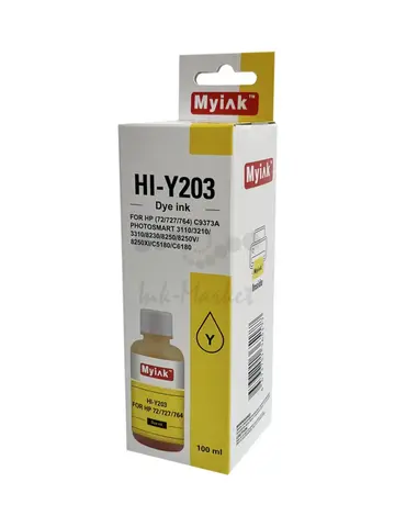 Чернила HI-Y203 для HP 72 - C9373A (100 мл, yellow) Gloria™ MyInk