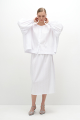 Блуза пышная из фактурного хлопка