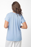Блузка для беременных 15922 голубой