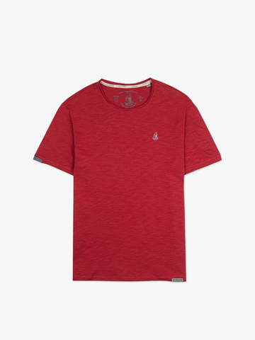Мужская футболка «Великоросс» красного цвета - круглый ворот