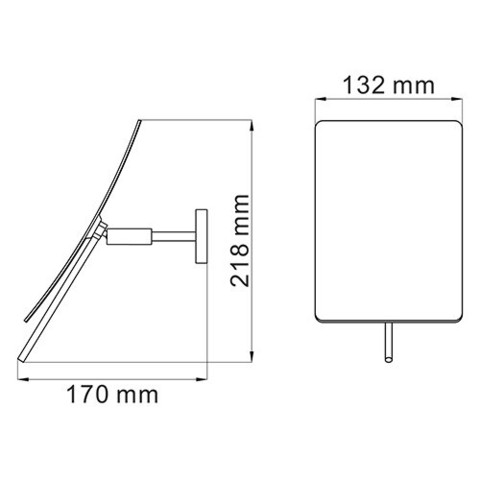 WasserKRAFT K-1001BLACK Зеркало с 3-х кратным увеличением