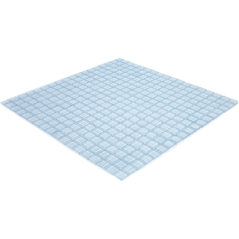 NW23 Мозаика одноцветная чип 15 стекло Alma Mono Color голубой светлый квадрат глянцевый