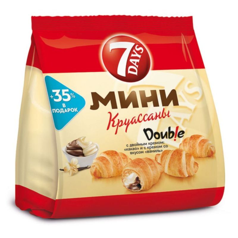 КРУАССАНЫ 7 ДНЕЙ МИНИ 265 ГР КАКАО-ВАНИЛЬ – купить за 239.10 ...